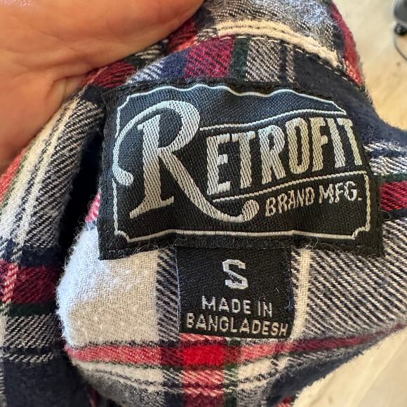 Avengers Plaid Flannel Shirt SMALL Oversize Shacket Upcycle Unique Marvel Blue - Picture 5 of 5